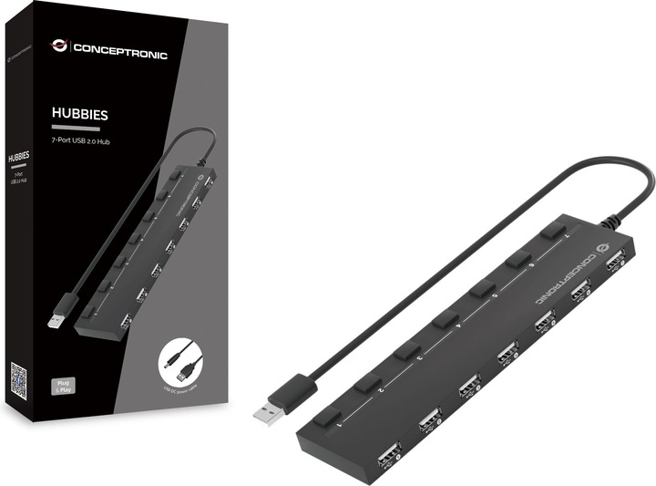 Conceptronic USB Hub (USB-A, 7 Ports)