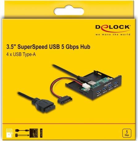 Produktbild Delock Interner 3.5? USB 3.2 Gen 1 Hub 4 Port (USB-A, 4 Ports)
