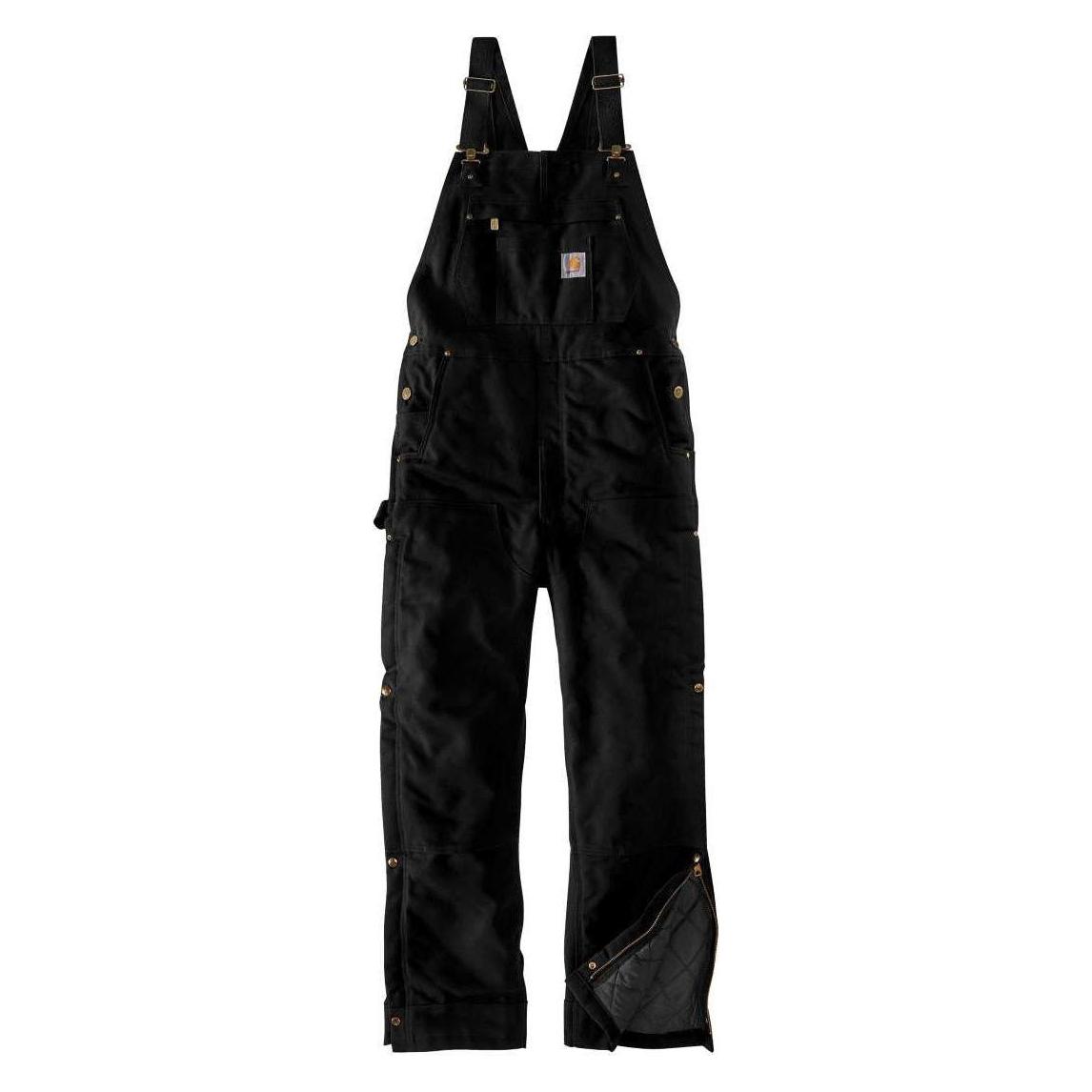 Carhartt, Werkbroek, Stevige Eend Isol. Slabbetje Overall Zwart Maat Xl (Xl)