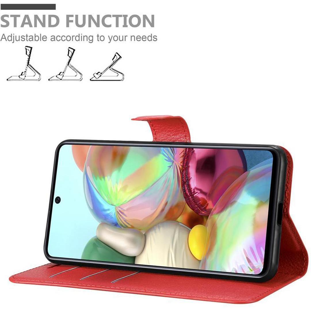 Thumbnail - Cadorabo Book mit Standfunktion Cover (Samsung Galaxy A71 5G), Smartphone Hülle, Rot