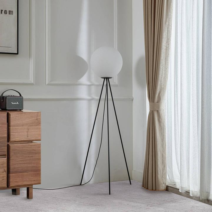 Produktbild Lucande Stehleuchte Kestralia, weiss, Glas, Ø 35 cm, E27 (E27)