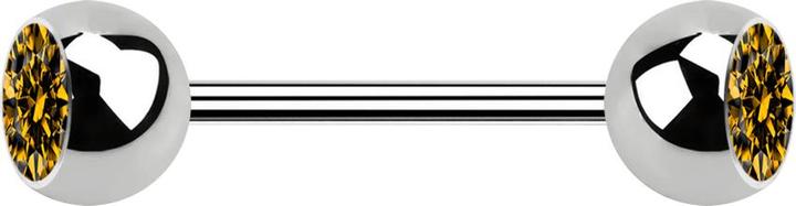 Image du produit Star Piercing Micro Barbell argent avec deux boules et cristal topaze (sans laiton, Acier chirurgical 316L)