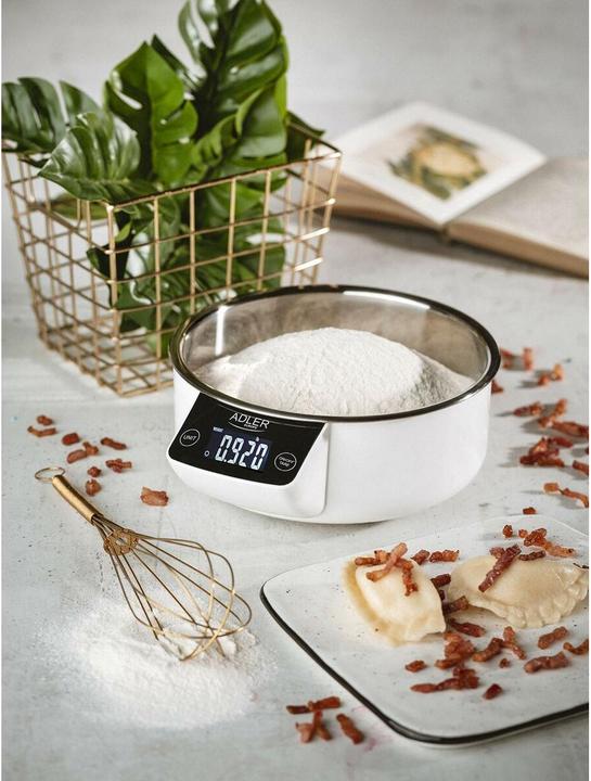 Actual product image Adler AD 3166 Kitchen Scale Stainless Steel Worktop Oval Electronic Kitchen Scale