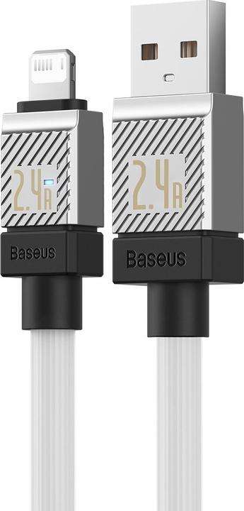 Actual product image Baseus Fast Charging cable USB-A to Lightning CoolPlay Series 2m, 2.4A (white) (2 m, USB 3.2 Gen 1)