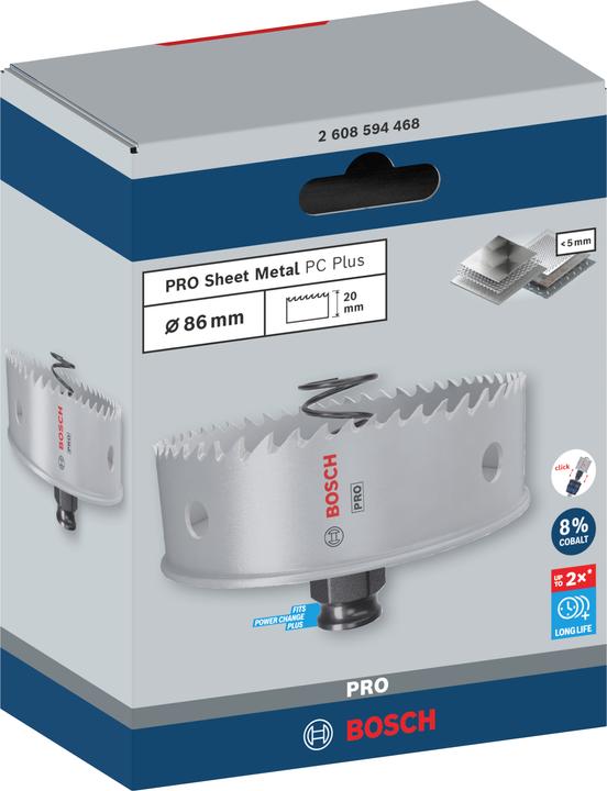 Immagine prodotto Bosch Professional Zubehör Sega a tazza PRO Sheet Metal PC Plus, 86 mm (86 millimetri)