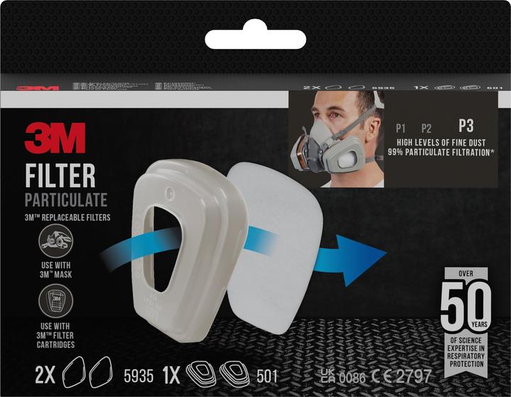 Productafbeelding 3M Deeltjesfilter voor serie 6000 en 6500 (Vervangend ademhalingsfilter)