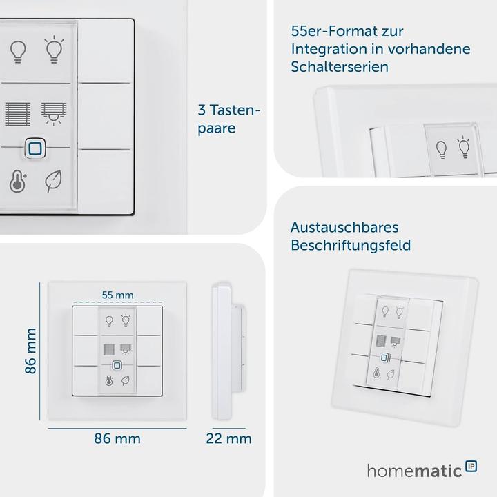 Produktbild Homematic IP Wandtaster - 6-fach