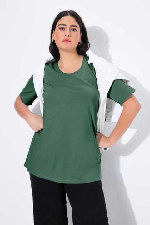 Actual product image Ulla Popken Essential Round Neck Stretch Tee (54)