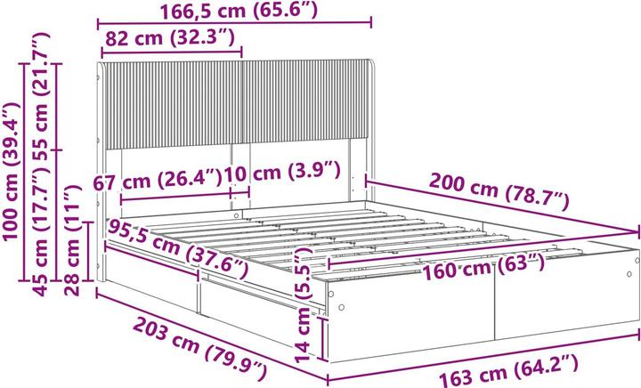 Image du produit vidaXL Bettrahmen (160 x 200 cm)