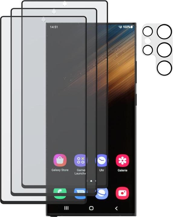Produktbild Hama Schutzglas-Set für Sam. Galaxy S23 Ultra, 3x Displayschutz, 1x Kameraschutz (4 Stück, Samsung Galaxy S23 Ultra)