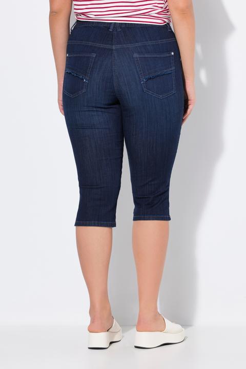Immagine prodotto Ulla Popken Jeans Capri modello Sienna con taglio della gamba aderente e cintura elastica (50)