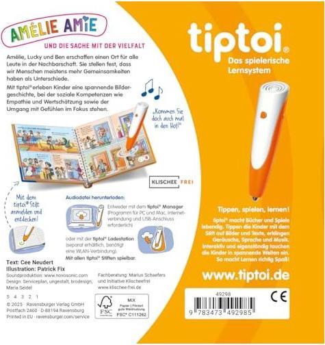 Actual product image tiptoi Amélie Amie und die Sache mit der Vielfalt (German, Cee Neudert, 2025)