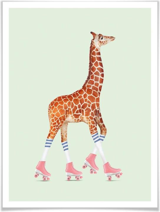 Produktbild Trenddeko Rollerskating Giraffe (24 x 30 cm)