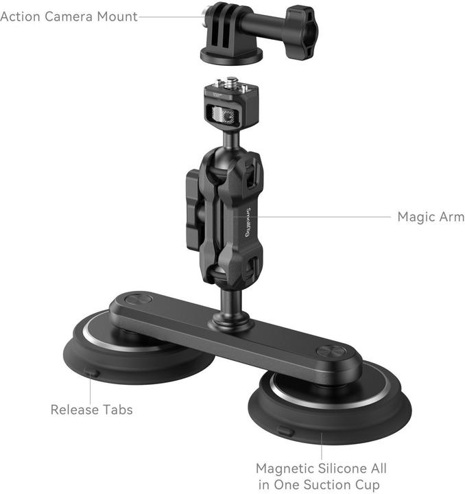 Actual product image SmallRig Dual Magnetic Suction Cup Mounting Support Kit for Action Cameras 4467