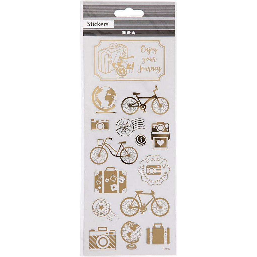 Creativ Company, Sticker, Aufkleber Gold Rund um die Welt, 1 Blatt