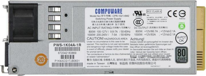 Produktbild Supermicro PWS-1K04A-1R - Netzteil (Plug-In-Modul) (800 W)