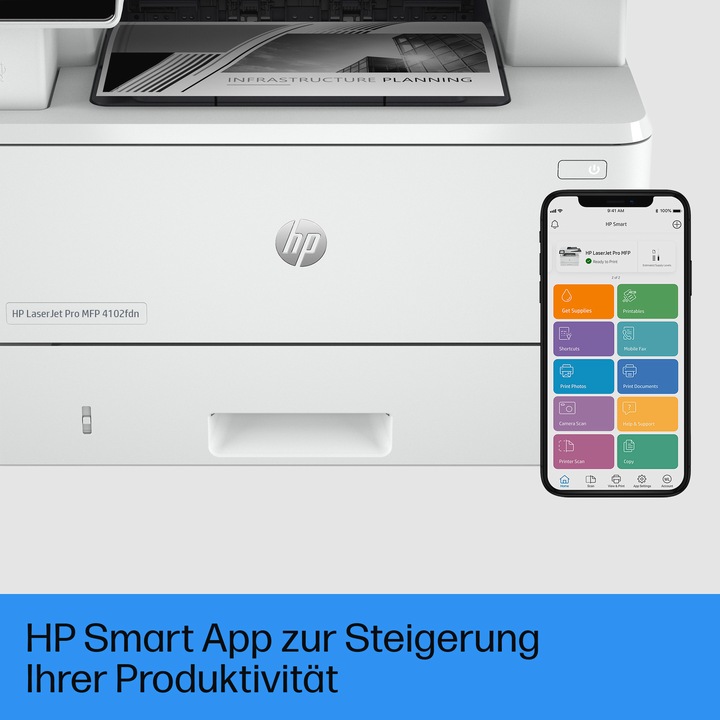 Actual product image HP LaserJet Pro MFP 4102fdn (Laser, Black and white)