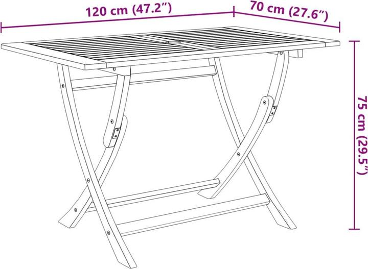 Produktbild vidaXL Gartenmöbel-Set (120 x 70 x 75 cm)
