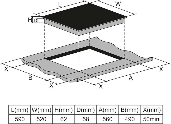 Image du produit PKM IN 4B-3G (10.50 cm, Table de cuisson à induction)