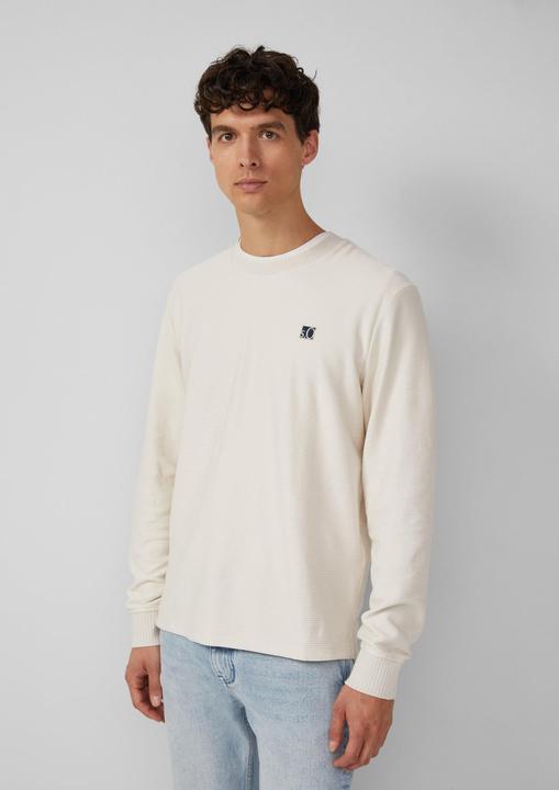 Produktbild s.Oliver Sweatshirt Leichtes Sweatshirt mit Rippstruktur und Logo (M)
