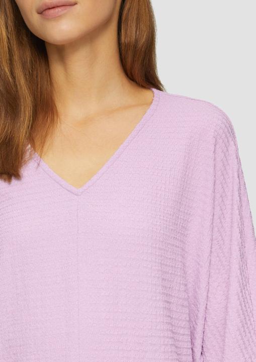Actual product image S.Oliver T-Shirt Fein Strukturiertes Jerseyshirt mit 3/4-Fledermausärmeln (36)