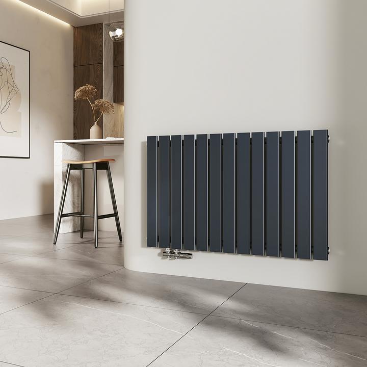 Produktbild Emke Heizkörper, Flachheizkörper mit Zentralanschluss, Anthrazit 63x100cm 730W Einlagig (327 W)