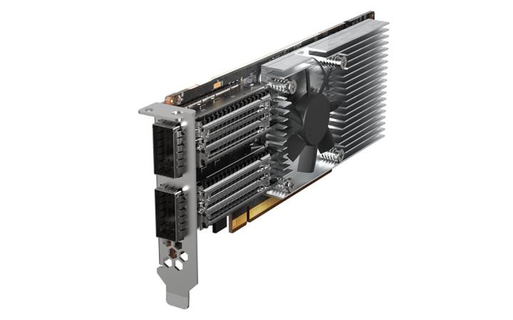 Produktbild QNAP Dual-port QSFP28, 100GbE, network expansion card, low-profile form factor, PCIe Gen4 x16