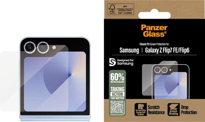 Produktbild PanzerGlass Classic Fit (1 Stück, Samsung Galaxy Z Flip7 FE, Samsung Galaxy Z Flip6)