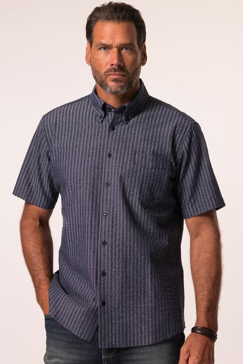 Image du produit JP1880 JP 1880 Streifenhemd, Halbarm, Seersucker, Buttondown-Kragen, Modern Fit (3XL)