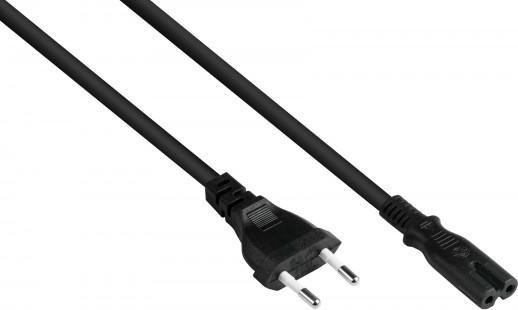 Actual product image Good Connections Euro power cable Euro plug type C (straight) to C7/Euro 8 socket (straight), black, 0.75 mm², 5 m, ® (5 m)