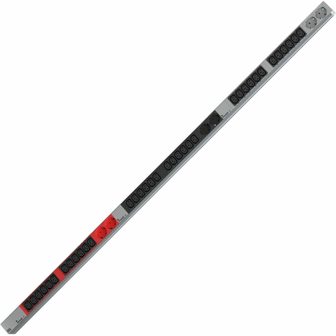 Thumbnail - Bachmann IT PDU ALU 1HE 36x C13 6x Schutzkontakt CEE 3x 32A rot, USV Zubehör