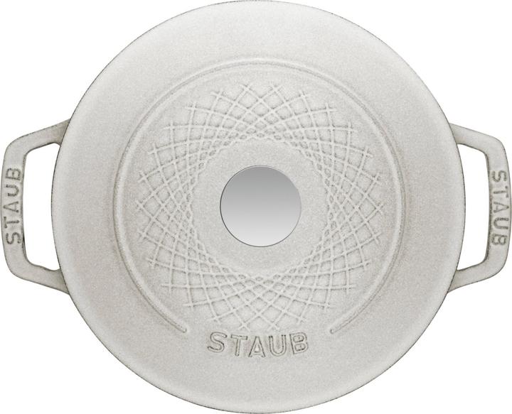 Productafbeelding Staub Twisted Cocotte 20 cm, rond, White Truffle, gietijzer 2,29 (20 cm, Braadpan + kasserol, Gietijzer)
