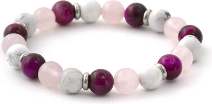 Beneto Beaded bracelet made of tiger eye. rosewood and howlite MINK19 / 18