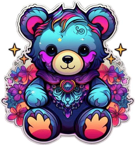 Actual product image Bügelbilder Bügelbild Comic Gothic Teddy Bear (1 x)