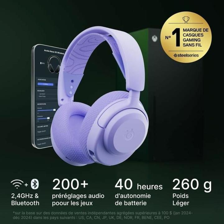 Immagine prodotto SteelSeries Arctis Nova 3XW Lavender (Senza fili)