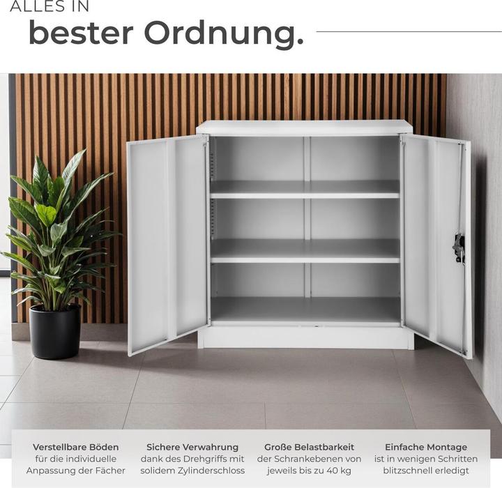 Produktbild tectake Aktenschrank mit 3 Böden (90 x 40 x 90 cm)