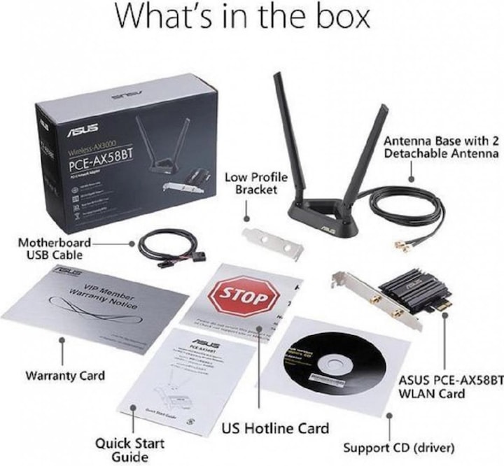 Produktbild ASUS PCE-AX58BT AX3000 WiFi 6 Adapter (Mini PCI Express)