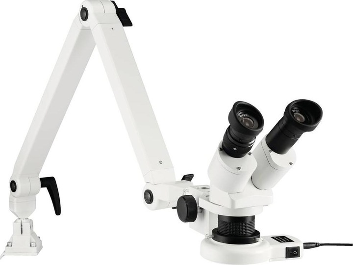 Actual product image Eschenbach Stereomicroscope with LED ring illumination, with spring-loaded arm