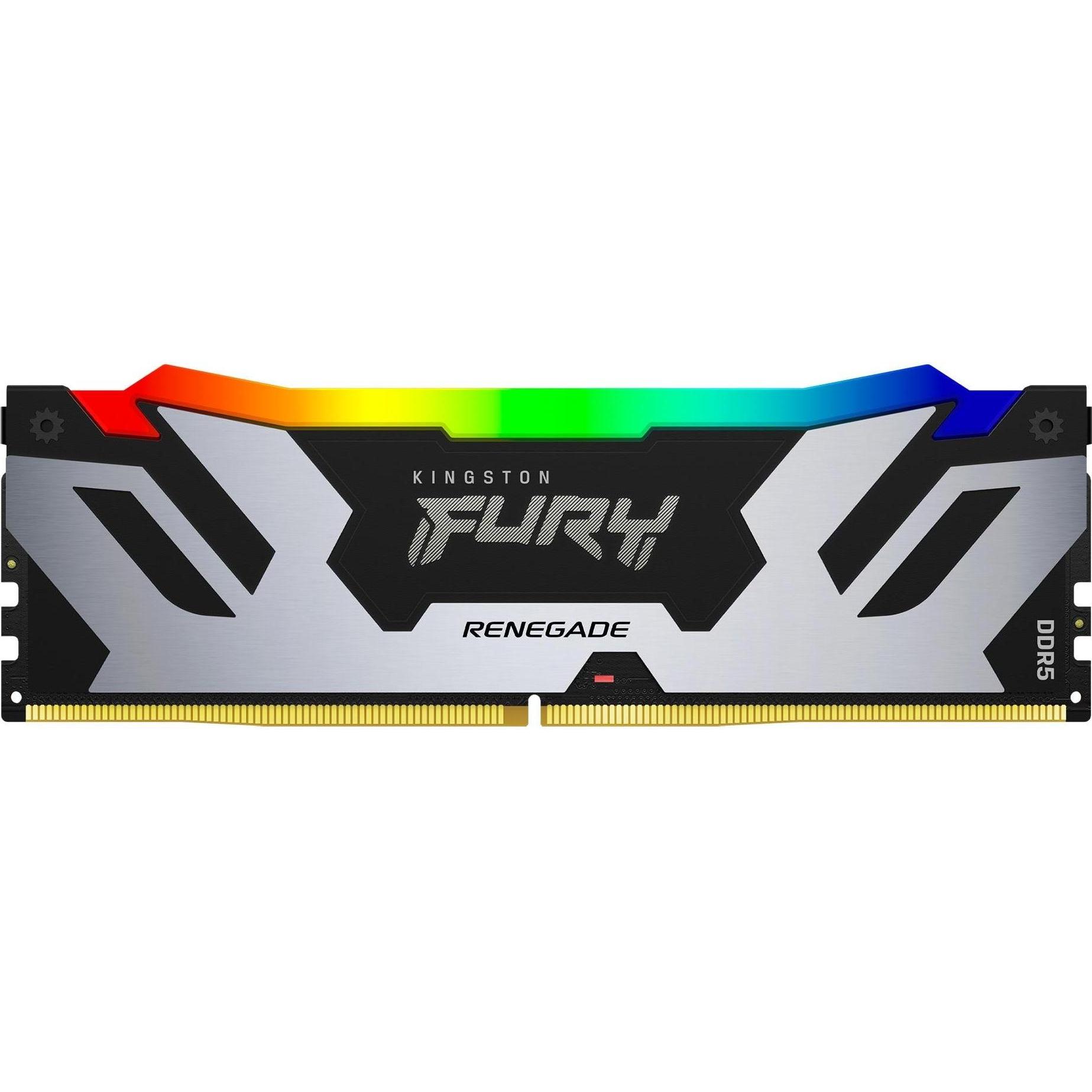 Thumbnail - Kingston FURY Renegade RGB (1 x 16GB, 6400 MHz, DDR5-RAM, DIMM), RAM, Silber, Schwarz