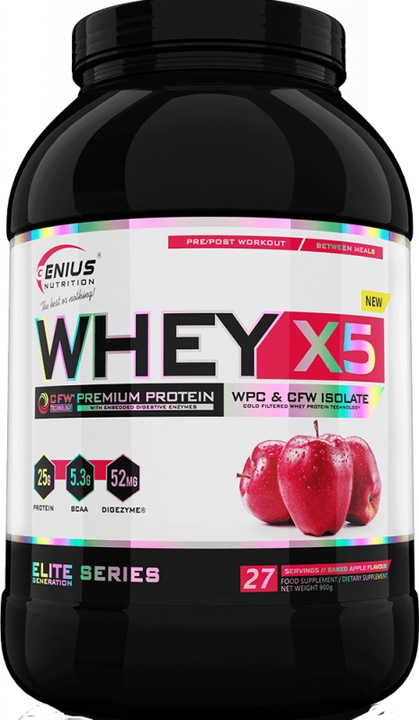 Actual product image Genius Nutrition Whey-X5 (Baked apple, 900.90 g)