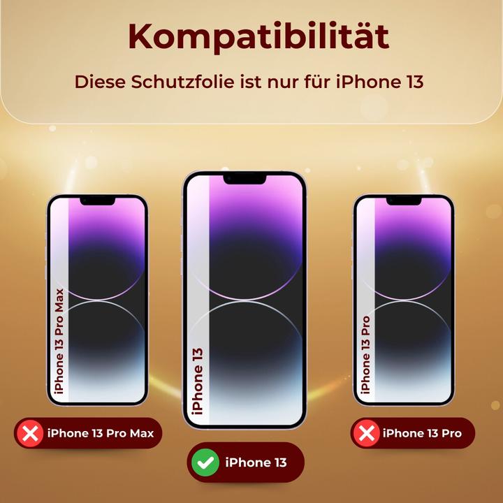 Produktbild Protectorking 3x echtes Tempered 9H Panzerhartglas 3D KLAR (3 Stück, Apple iPhone 13)