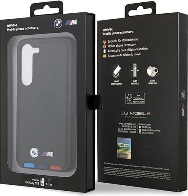 Image du produit BMW BMHCS23S22PTDK S23 S911 czarny/black Tampon en cuir tricolore (Samsung Galaxy S23)