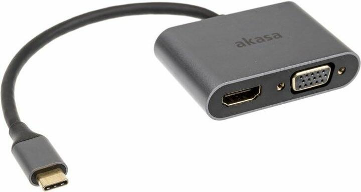 Produktbild Akasa USB-C - HDMI - VGA Station/Replikator Silber (AK-CBCA23-18BK) (USB Typ-C, 18 cm)