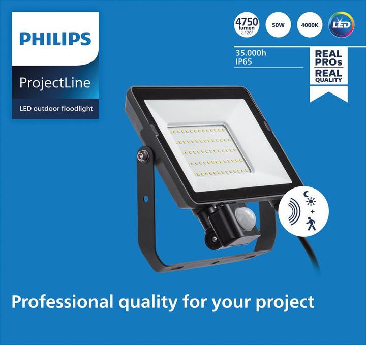 Actual product image Philips ProjectLine 8719514954557 LED Floodlight 50 W Natural White (4750 lm, IP65)