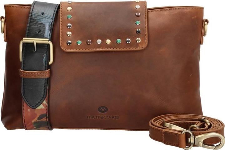 Micmacbags Hide & Stitches Meisterwerk Umhängetasche - Cognac - 100% Leder