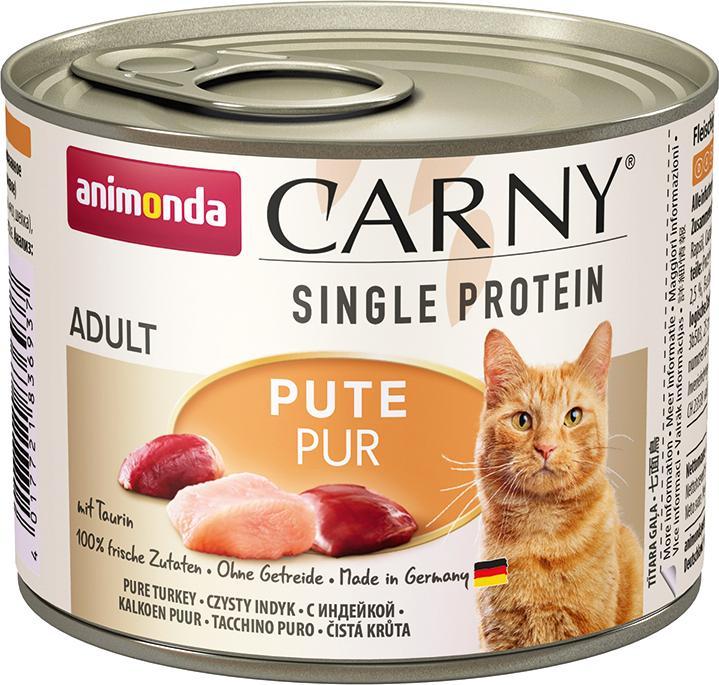 Produktbild animonda Katzenfutter nass CARNY Single Pute pur 1 Pack 6x200 g (Adult, 6 Stk., 200 g)