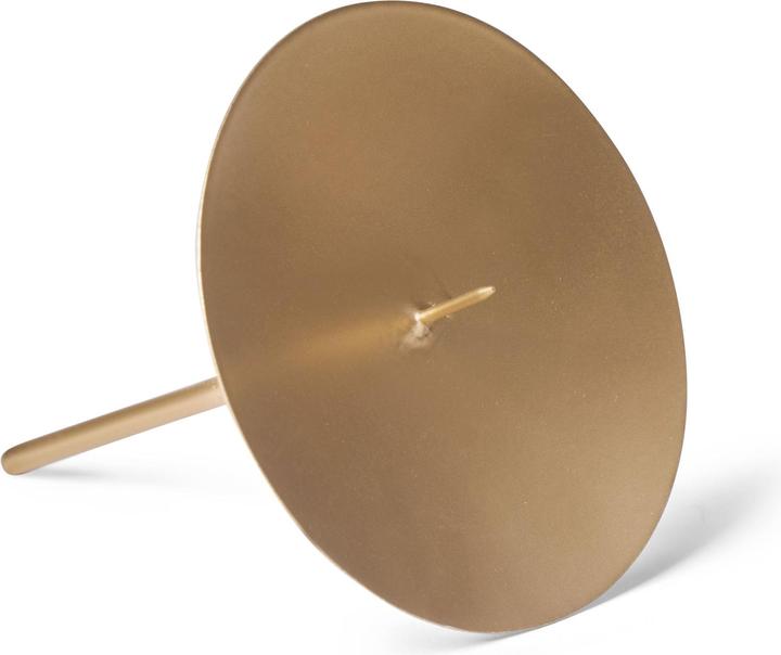 Produktbild Novaliv 4x Kerzenpick mit Dorn 10cm GOLD Kerzenpick Metall rund für Adventskranz Kerzenständer