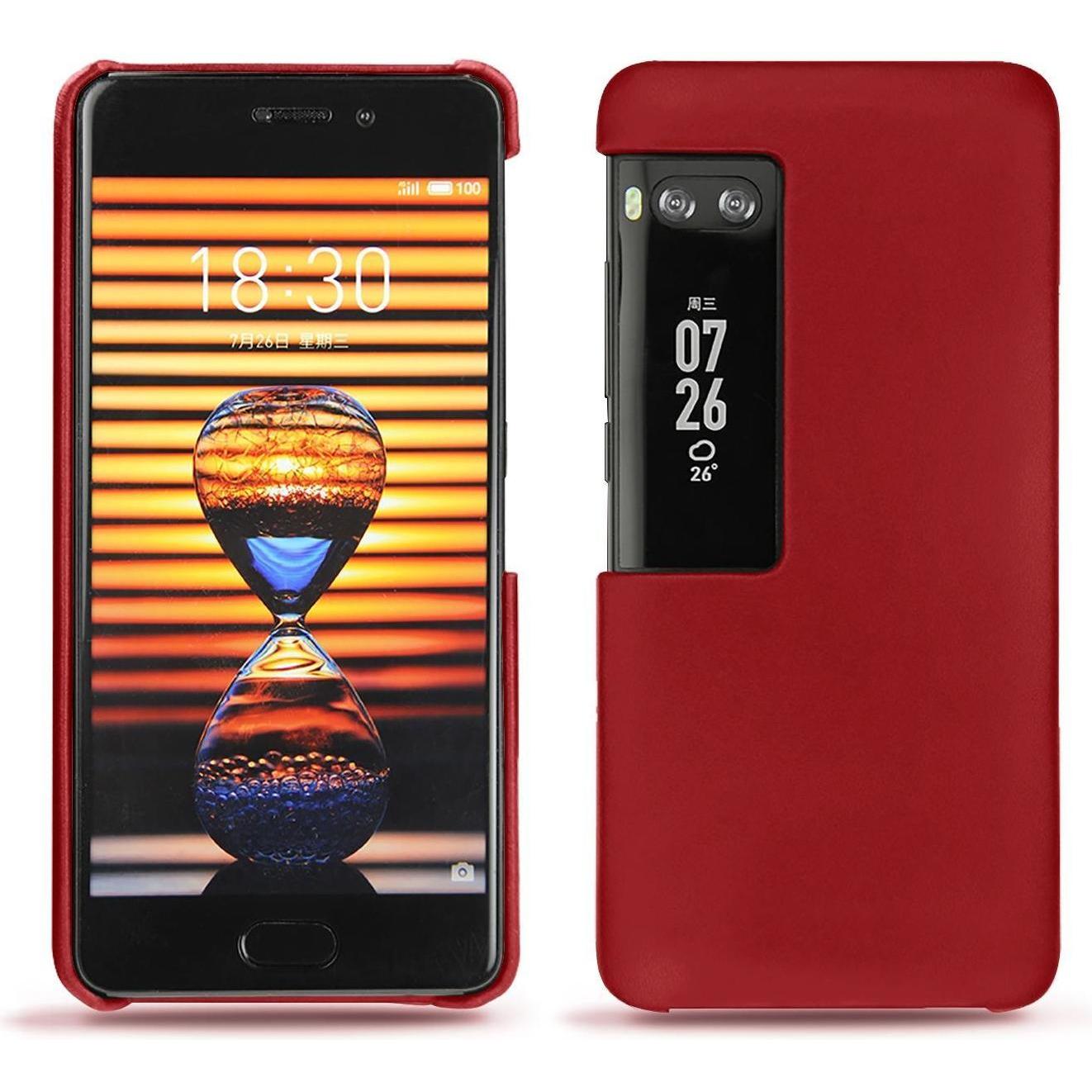 Noreve Lederschutzhülle (Meizu Pro 7 Plus), Smartphone Hülle, Rot