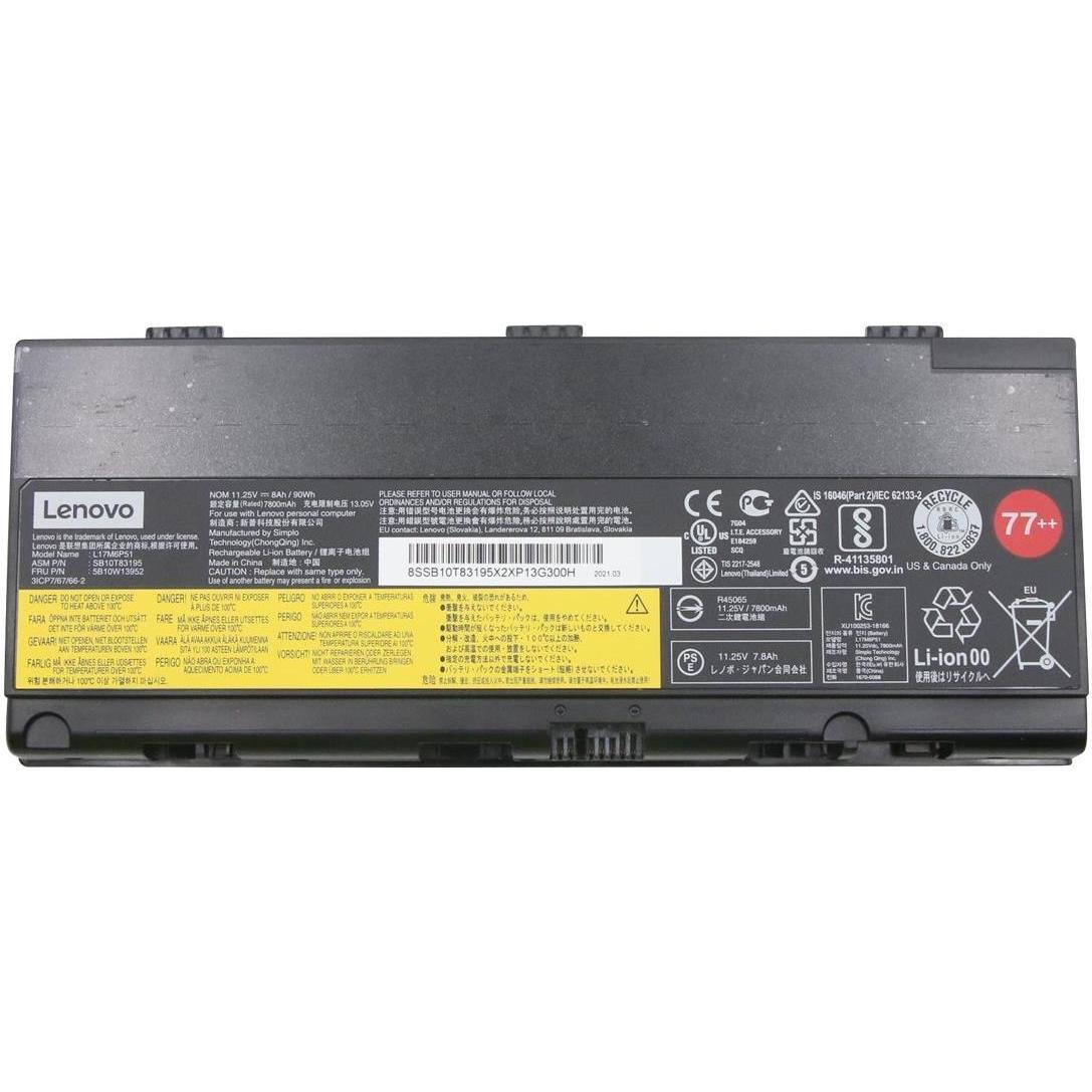 Lenovo External, 6c, 90Wh, LiIon, SMP (6 Zellen, 8000 mAh), Notebook Akku
