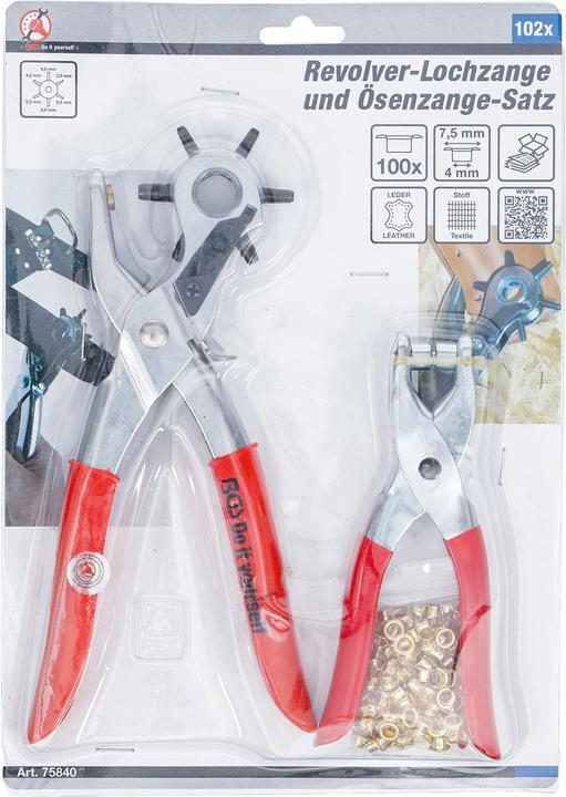 Actual product image BGS Revolving Punch Pliers and Eyelet Pliers Set | 102 pcs.